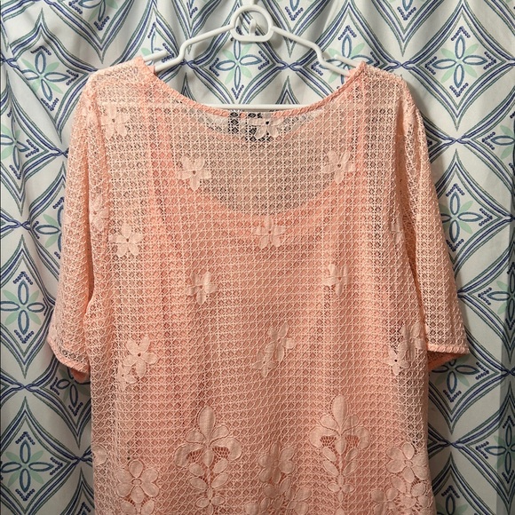Rafaella Peach Lace Blouse, with tank for full coverage… half sleeved, gorgeous! - Picture 5 of 6